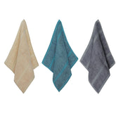 Velve 100% Bamboo Face Towel 600 Gsm | 2x Softer & Absorbent Than Cotton Towels | Skin Friendly With Non-Toxic Colors (Beige, Teal & Grey)- Pack Of 3