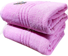 Hashirex Craft Men'S Pure Xxxl Cotton Bath Towel 1300 Gsm (Purple) - Pack Of 2