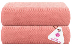 Casa Copenhagen Egyptian Cotton Exotic Hand Towel 400 Gsm (Malibu Peach)- 2 Pcs