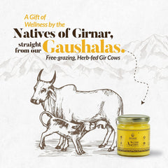 Natural A2 Cow Ghee By Girveda | Natural & Healthy Gir Cow Cultured Desi Ghee Good For Heart Health | (200ml) 6.7 Ounce | Jar Pack