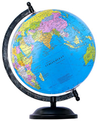 Educational Globe - 10 Inches Height Metal Base World Globe For Home & Office Decor & Gifting, Show Piece, Blue, Pack Of 1