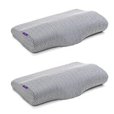 Ultimate Contour Cervical Neck Pillow, For Pain Relief Sleep, Grey Mesh Color | Improves Posture, Neck Cushion With Ultra Responsive Memory Foam & Skin Friendly Cover - Pack Of 2