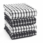 Furnofy Kitchen Cleaning Towel 340 Gsm | Soft & Absorbent Hand Towel For Kitchen Cleaning & Quick Drying Of Plates & Glasses (Black)- Set Of 4