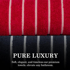 Casa Copenhagen Designed In Denmark Estatic Super Soft 2 Pieces 100% Cotton Large Bath Towel 525 Gsm - Pink & Navy