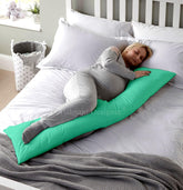 Soft Microfiber Hug Pillow For Sleeping, Full Body Pillow, Aqua Green - 18 X 54 Inch | For Pregnant Women, Long Pillow For Bed, Pregnancy Pillow, Large Pillow With Cover, Multipurpose Use