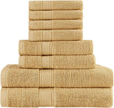 Sanjeev Textiles Trident Hotel Premium 100% Cotton 2 Bath, 2 Hand & 4 Face Towel Sets 2 Kg (Beige) - 8 Pcs