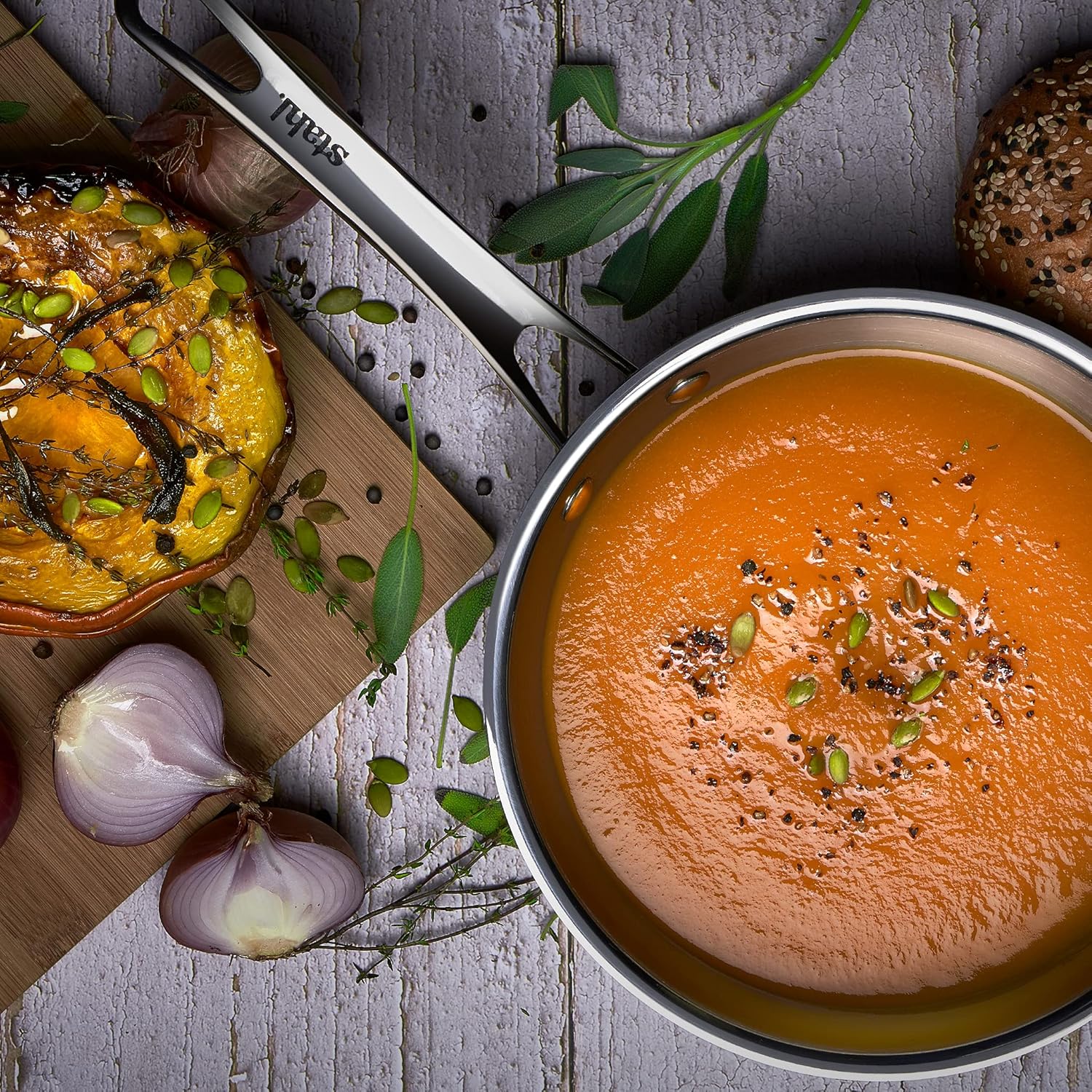 Triply Stainless Steel Wok With Lid | Deep Fry Pan Or Kadai With Induction Base - 24cm, 2.4 Liters Triply Stainless Steel Wok With Lid | Deep Fry Pan Or Kadai With Induction Base - 24cm, 2.4 Liters