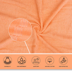 Liberty Towels Soft Cotton Medium Size Hand & Face Towels 400 Gsm | Quick Dry Sweat & Workout Towels For Men & Women (Peach & Green) - Pack Of 2