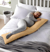 Soft Microfiber Hug Pillow For Sleeping, Full Body Pillow For Pregnant Women, Beige - 18 X 54 Inch | Long Pillow For Bed, Pregnancy Pillow, Large Pillow With Cover, Pillowcase, Adjustable