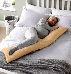 Soft Microfiber Hug Pillow For Sleeping, Full Body Pillow For Pregnant Women, Beige - 18 X 54 Inch | Long Pillow For Bed, Pregnancy Pillow, Large Pillow With Cover, Pillowcase, Adjustable