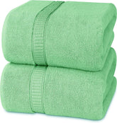 Rewop Microfiber Bath Towels 1200 Gsm | Large Size-Super Soft Coral Fleece Bathing Towel With Hook Quick Dry Super Absorbent-Bath Towel For Men & Women (Pista)- Pack Of 2