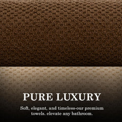 Casa Copenhagen Designed In Denmark Popcorn Super Soft 2 Pieces 100% Cotton Large Bath Towel 525 Gsm - Beige & Brown
