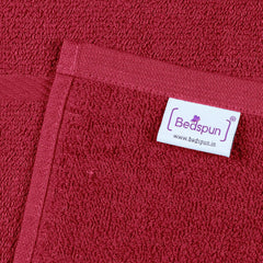 Bedspun Cotton Bath Towel 1600 Gsm | Gym, Workout, Super Soft Absorbent, Lightweight, Ultra Absorbent, Quick-Drying Towel (Wine Red) - 4 Pcs