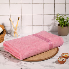 Comforic 100% Cotton Bath Towels 500 Gsm | Large Size Bath Towel For Men & Women Quick Dry, Super Soft & Absorbent Gym Towel, Travel Towel (Baby Pink)