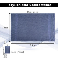 Kuber Industries Cotton Face Towel 1800 Gsm | Workout Gym Napkins Hand Towel For Men & Woman Quick-Drying Napkins -Dark Blue (Pack Of 9)