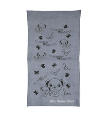 Jbg Home Store Kids Bath Towel 250 Gsm | Premium Microfiber Quick Drying Towels For Babies, Cartoon Print Wash Dry Cloth Towel (Grey Bear) - 1 Pcs