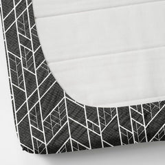 Premium Feel Cotton Bedsheets All Around Elastic Fitted For Double Bedsheet - Size 60 X 78 Inches, Black | Beautiful Print & Luxury Look Bedsheet