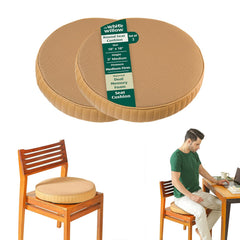 Round Chair Cushion Pad, Memory Foam Pillow, Seat Cushion, King Size - 18 Inch | High-Resilience Pillow, Hip Support & Back Pain Relief | Sitting Pillow, Office Chair Cushion - Set Of 2