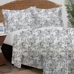 Print Single Bedsheet With 2 Pillow Covers - 60 X 90 Inches, ?Grey & Black | Comfortable & Durable Sheet | Perfect For All-Year-Round Comfort