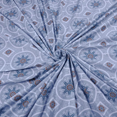 Printed Queen Size Bedsheet Two Pillow Cover - 88 X 96 Inches, Brown & Blue | Soft & Comfortable Sleep Experience | 144 Thread Count