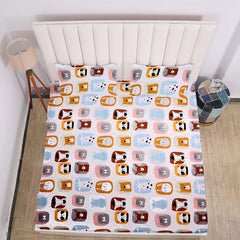 Elastic Fitted Bedsheet For King Size With 2 Pillow Covers - 72 X 78 X 8 Inches, Multicolor | Presents Luxurious Glace Cotton Super Soft 210 Thread Count
