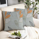 Microfiber Square Pillow Cushion For Sofa & Bed, Pastel Grey - 24 X 24 Inch | Fluffy For Comfort & Back Support | Breathable, Premium Cotton Cushion Cover With Zip, Neck Support - Set Of 2