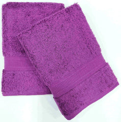 Bombay Dyeing Plain Santino 500 Gsm Cotton Hand Towel Set - Purple (2 Piece)