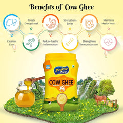 Organic Desi Cow Ghee By Dholpur Fresh | Delicious & Nutritious Healthy Desi Cow Ghee For Boost Body Energy | (1 Litr) 33.8 Ounce | Jar Pack
