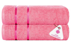 Casa Copenhagen Designed In Denmark Eternal Super Soft 2 Pieces 100% Cotton Large Bath Towel 525 Gsm - Pink