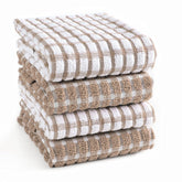 Texstyle Kitchen Cleaning Towel 400 Gsm | Soft & Absorbent Hand Towel For Kitchen Cleaning & Quick Drying Of Plates & Glasses (Brown) - Set Of 4