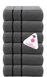 Casa Copenhagen Egyptian Cotton Ecstatic Hand Towel 740 Gsm (Pine Grey)- 6 Pcs