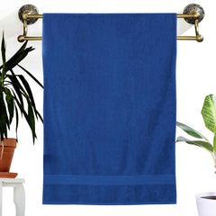 Dreamscape 100% Cotton Bath Towel 1100 Gsm - Set Of 2 (Blue & Light Orange)