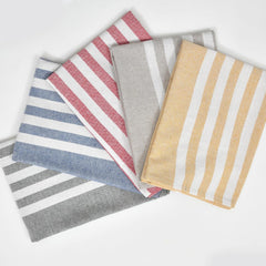 VäRde Premium Handloom Bath Towels 180 Gsm | Towel For Men & Women | Striped & Solid Pattern (Blue, Pink, Green, Brown & Black, Set Of 5)