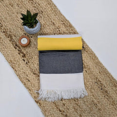 Madake Bamboo Ultra Soft & Thin Turkish Towel 454 Gsm | Quick Dry, Super Absorbent | Extra Large Bath Towel For Men & Women (Honey Bee)