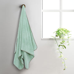 Spread Spain Microfiber Hand Towel 400 Gsm | Super Soft & Highly Absorbent Hand Towel For Gym & Workout Towels - American Denim & Olive (Pack Of 2)