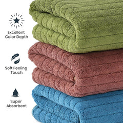 Urbanleaf Stripe Microfiber Hand Towels 320 Gsm | Gym & Workout Towels, Pack Of 3 (Multicolor 3)