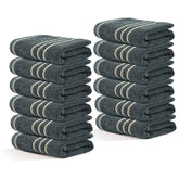Kuber Industries Soft Cotton Face Towels 300 Gsm | For Men & Women | Easily Washable Pocket Towels & Workout Gym - Dark Grey (Pack Of 12)