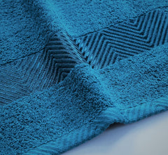 Fash Home International 100% Cotton Ultra Soft & Super Absorbent Antibacterial Hand Towel 500 Gsm (Grey & Teal) - Pack Of 4