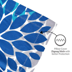 Single Bedsheet With 1 Pillow Cover - 57 X 87 Inches, Blue Aqua | Designer Printed Bedsheet Set - Naturally Soft, Breathable & Skin Friendly