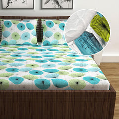 Double Bedsheet For Queen Size With 2 Pillow Covers - 60 X 78 Inches, Multicolor | All Around Elastic Fitted Soft, Lightweight & Breathable Cotton Bedsheet