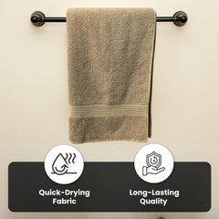Absorb Pro Microfiber 100% Cotton Bath Towel 600 Gsm | Ultra Soft, Highly Absorbent, Quick Drying Large Size Bath Towels For Men & Women (Beige)