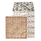 Soft Cotton Chair Cushions For Sitting, Button Pillow, Printed - Brown & Green | Pillow For Office Work & Posture Support | Sitting Cushion & Back Rest For Chair | Pain Relief - Pack Of 6