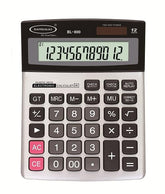 Bambalio 12 Digits BL-800 Big Display & Metallic Panel | 3 Years Warranty Electronic Calculator, Silver, Medium Size