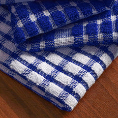 Texstyle Kitchen Cleaning Towel 400 Gsm | Soft & Absorbent Hand Towel For Kitchen Cleaning & Quick Drying Of Plates & Glasses (Blue) - Set Of 4
