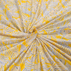 Yellow & Grey Single Size Bedsheet With 1 Pillow Covers - 55 X 88 Inches | Cotton Bed Sheets Are Easy To Wash And Maintain At Home