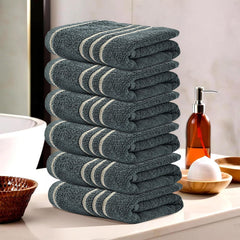 Kuber Industries Cotton Face Towel 1200 Gsm | Workout Gym Napkins Hand Towel For Men & Woman Quick-Drying Napkins -Dark Grey (Pack Of 6)