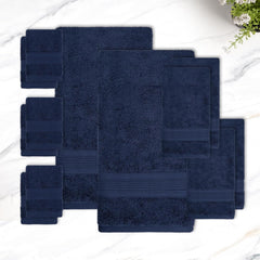 Trident Soft Comfort Air Rich Bath Towels 500 Gsm | 100% Cotton Towel, Super Soft, Highly Absorbent, 12 Pieces (Navy)
