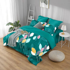 Premium Double Bedsheet With 2 Pillow Covers - Dark Green | Soft Brushed Microfiber Breathable & Wrinkle Free | Light Weight & Easy To Wash At Home - 86 X 88 Inches