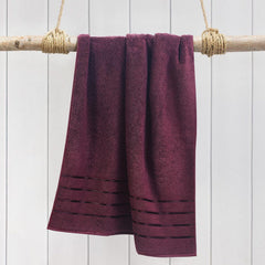 Spread Spain Roman 100% Cotton Bath Towel 600gsm | Super Absorption Quick Dry Large & Small Towel Set - Marsala (Set Of 4)
