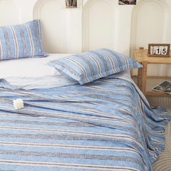 King Size Bedsheet With 2 Pillow Covers - 98 X 106 Inches, Light Blue & Cream | Summer Breathable & Wrinkle Free | Bedsheet Long Lasting & Soft To Touch